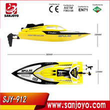 Brinquedos de verão! SJY-912 2.4G 4CH de alta velocidade controle remoto barco navio de corrida com motor potente